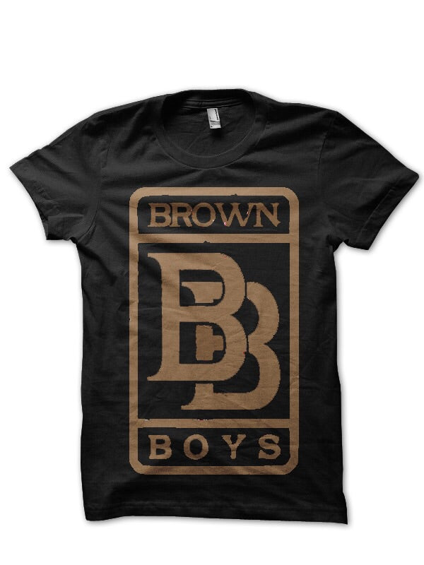 Brown Boys Black Tee Hoodie, Sweatshirt | PureTeeCo.com