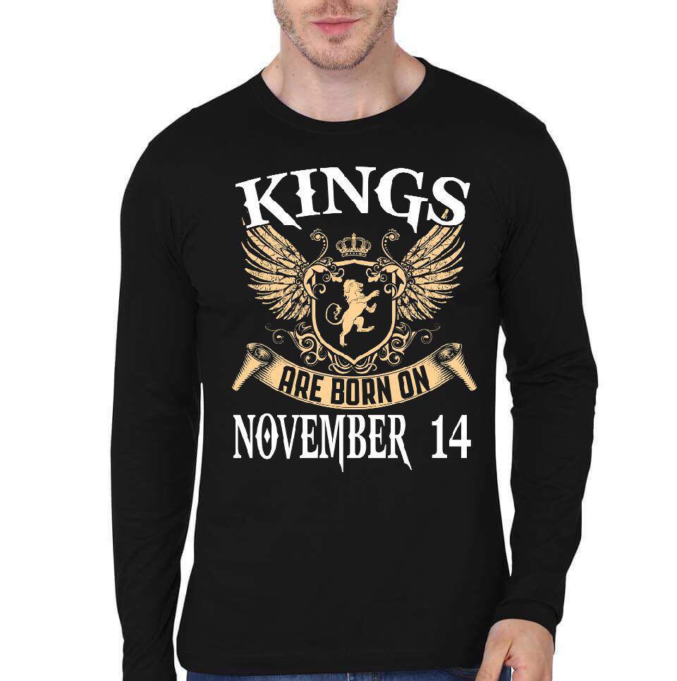 Kings Are Born On November Black T-shirt Hoodie, Sweatshirt | PureTeeCo.com