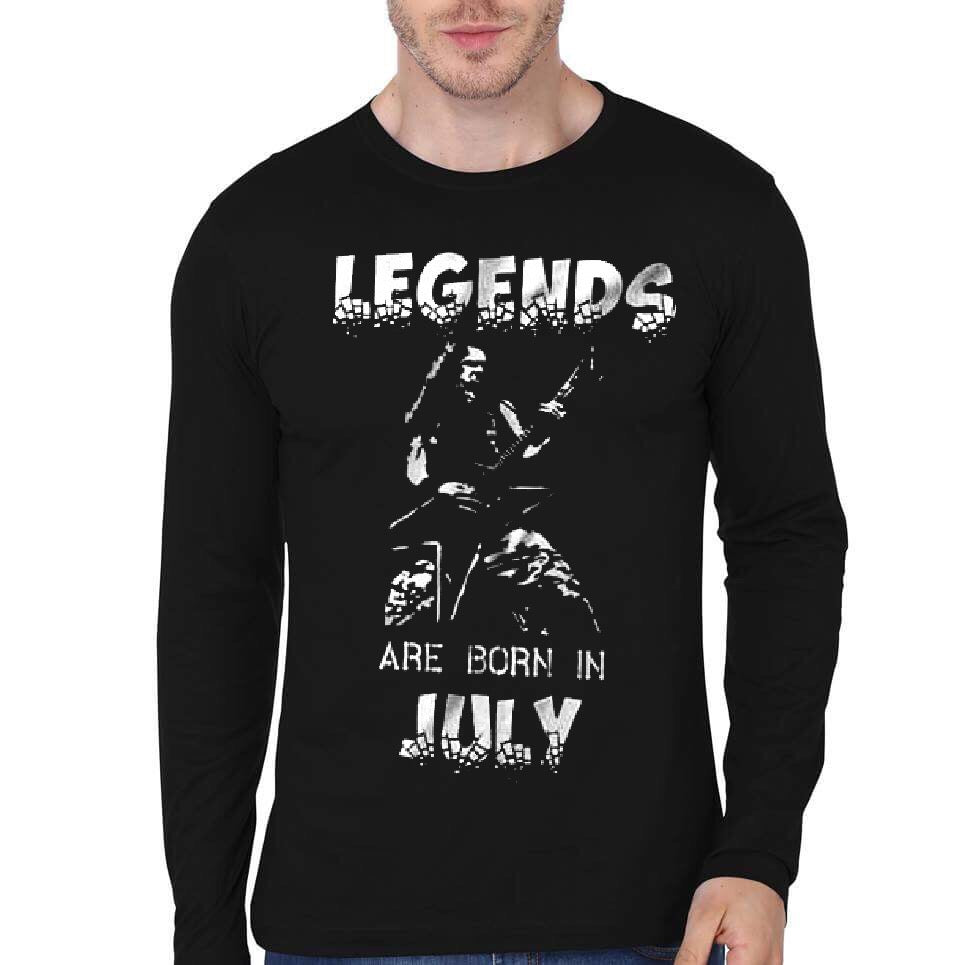 Legends Are Born In July Dimebag Darrell Black Full Sleeve T-Shirt Hoodie, Sweatshirt | PureTeeCo.com