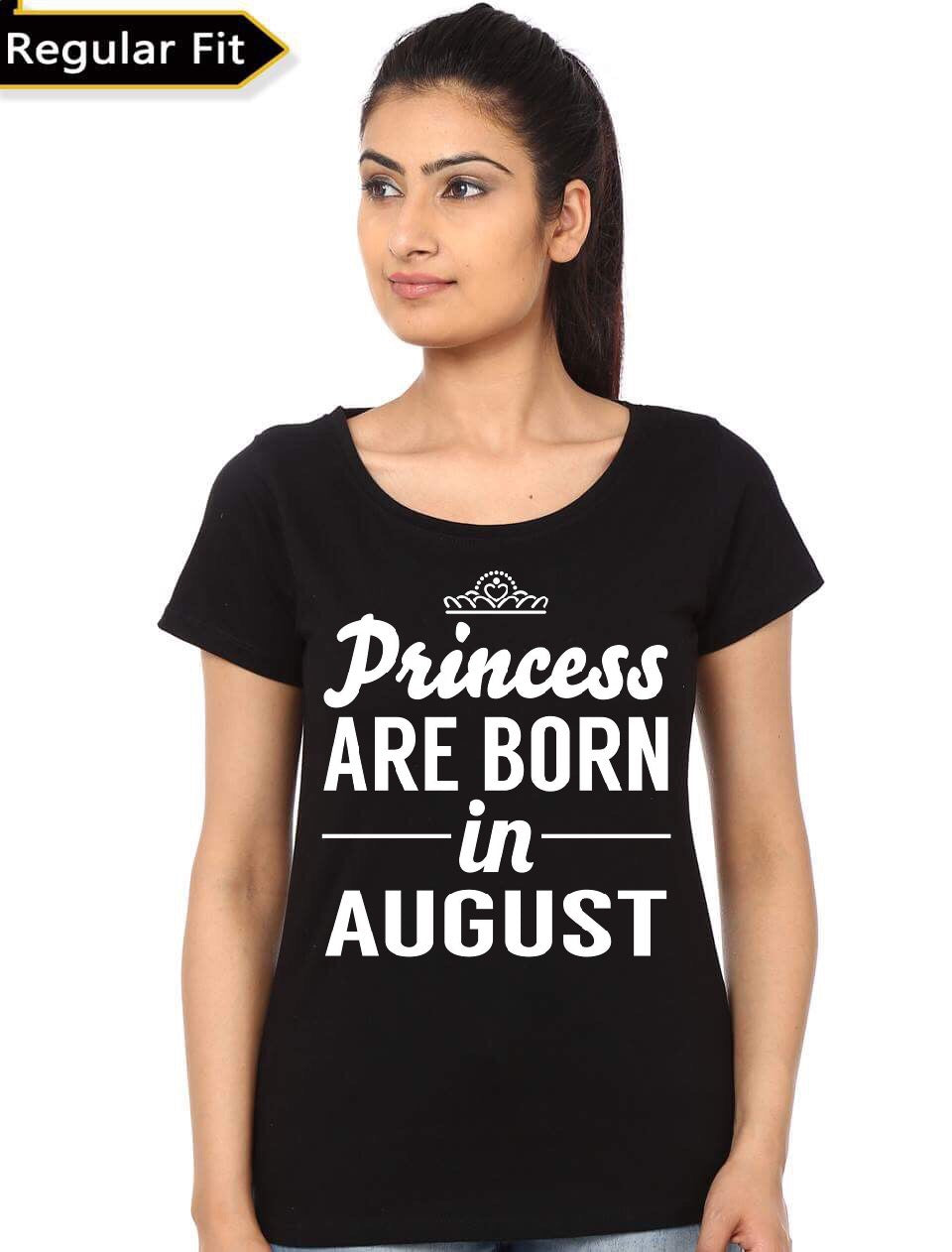 Princess Are Born In August Black Girlâ€™s T-Shirt Hoodie, Sweatshirt | PureTeeCo.com