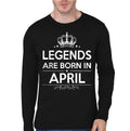 Legends Are Born In April Black Full Sleeve T-Shirt Hoodie, Sweatshirt | PureTeeCo.com