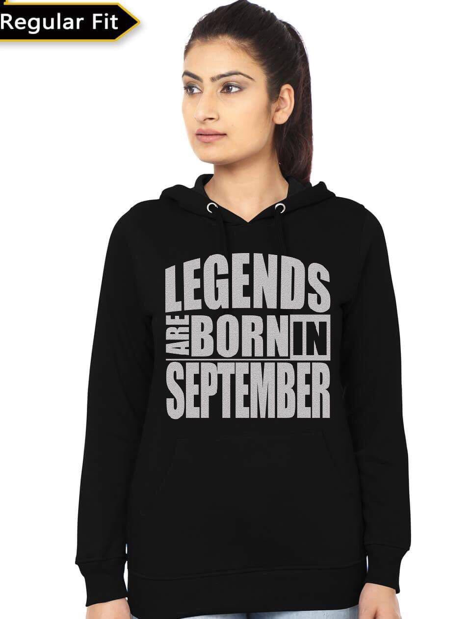Legends Are Born In September Girlâ€™s Hoodie T-Shirts, Sweatshirt | PureTeeCo.com