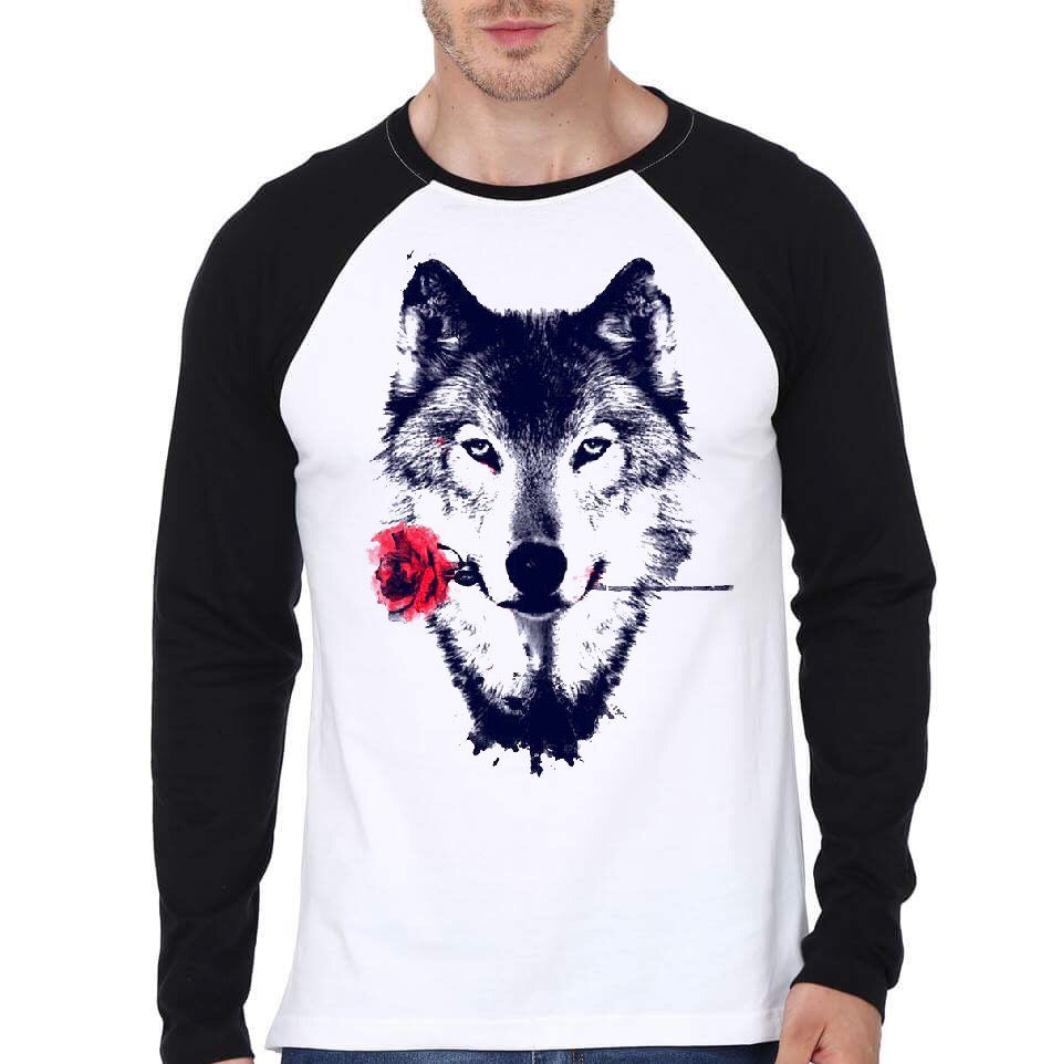 Wolf Raglan T-Shirt Hoodie, Sweatshirt | PureTeeCo.com