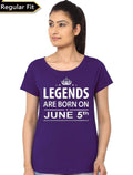 Legends Are Born On June 5th Purple Girlâ€™s T-Shirt Hoodie, Sweatshirt | PureTeeCo.com