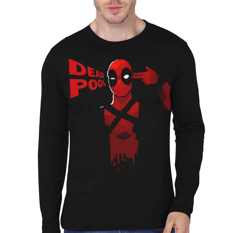 Deadpool Black Full Sleeve T-Shirt Style001 Hoodie, Sweatshirt | PureTeeCo.com