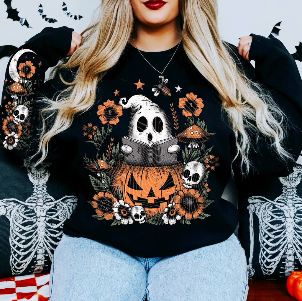 BECOME STORIES- CREWNECK SWEATSHIRT  W/ SLEEVE PRINT T-Shirts, Hoodie | PureTeeCo.com (Image 1)