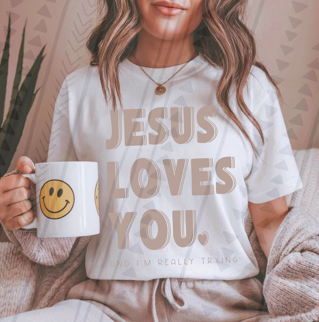 JESUS LOVES YOU TEE Hoodie, Sweatshirt | PureTeeCo.com (Image 2)
