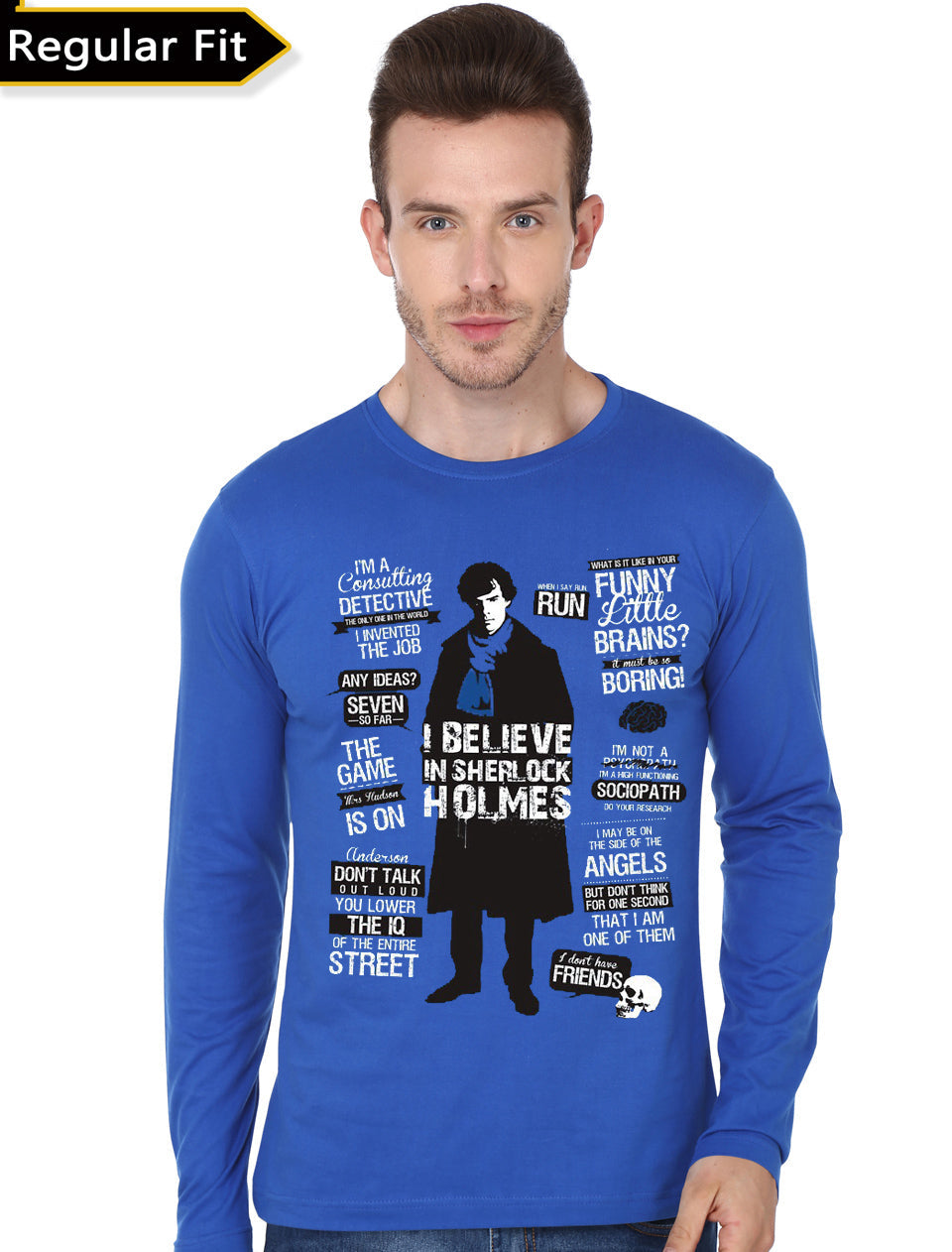 Sherlock Holmes Royal Blue T-Shirt Hoodie, Sweatshirt | PureTeeCo.com
