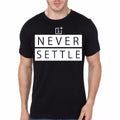 Never Settle Black Tee Hoodie, Sweatshirt | PureTeeCo.com
