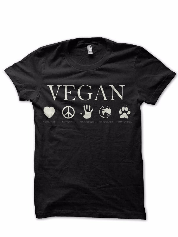 Vegan Black T-Shirt Style001 Hoodie, Sweatshirt | PureTeeCo.com