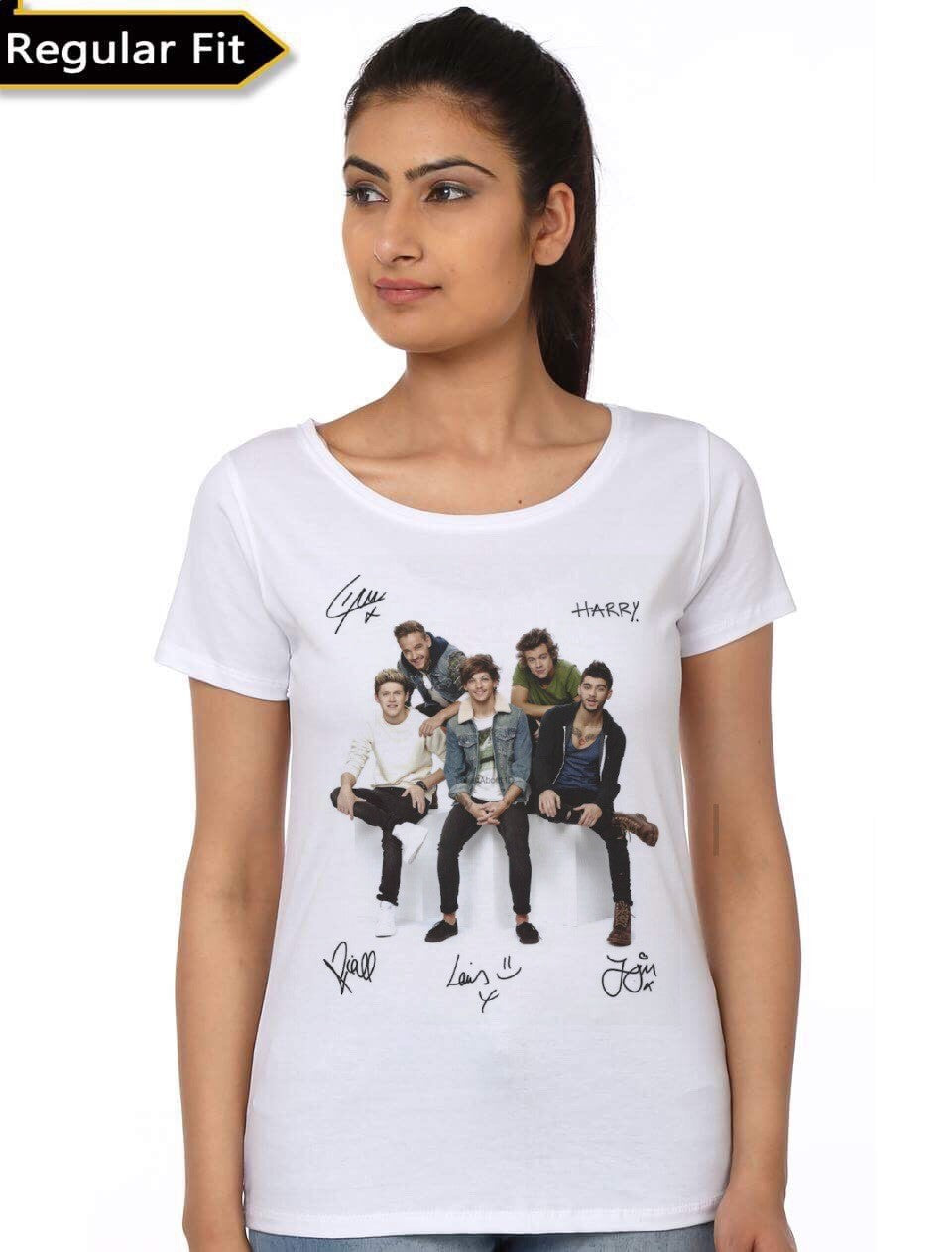 One Direction White Girlâ€™s T-Shirt Hoodie, Sweatshirt | PureTeeCo.com