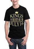 Kings Are Born On July 16 Black T-Shirt Hoodie, Sweatshirt | PureTeeCo.com