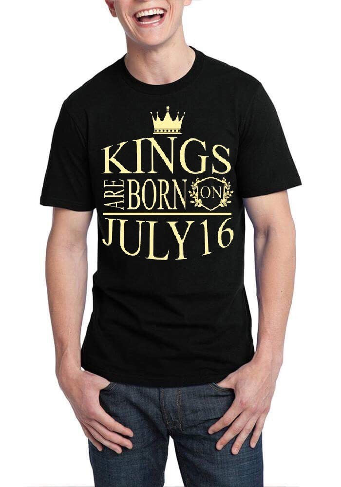 Kings Are Born On July 16 Black T-Shirt Hoodie, Sweatshirt | PureTeeCo.com