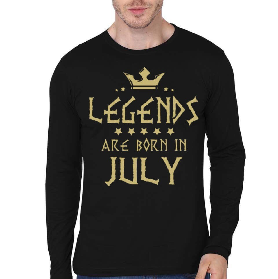 Legends Are Born In July Black Full Sleeve T-Shirt Hoodie, Sweatshirt | PureTeeCo.com