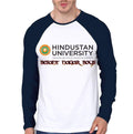 Hindustan University Raglan Tee Hoodie, Sweatshirt | PureTeeCo.com