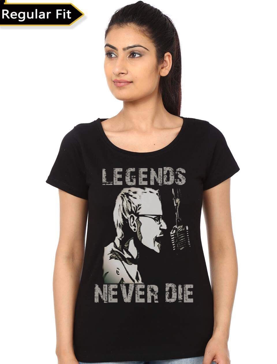 Legends Never Die Linkin Park Womenâ€™s Black T-Shirt Hoodie, Sweatshirt | PureTeeCo.com