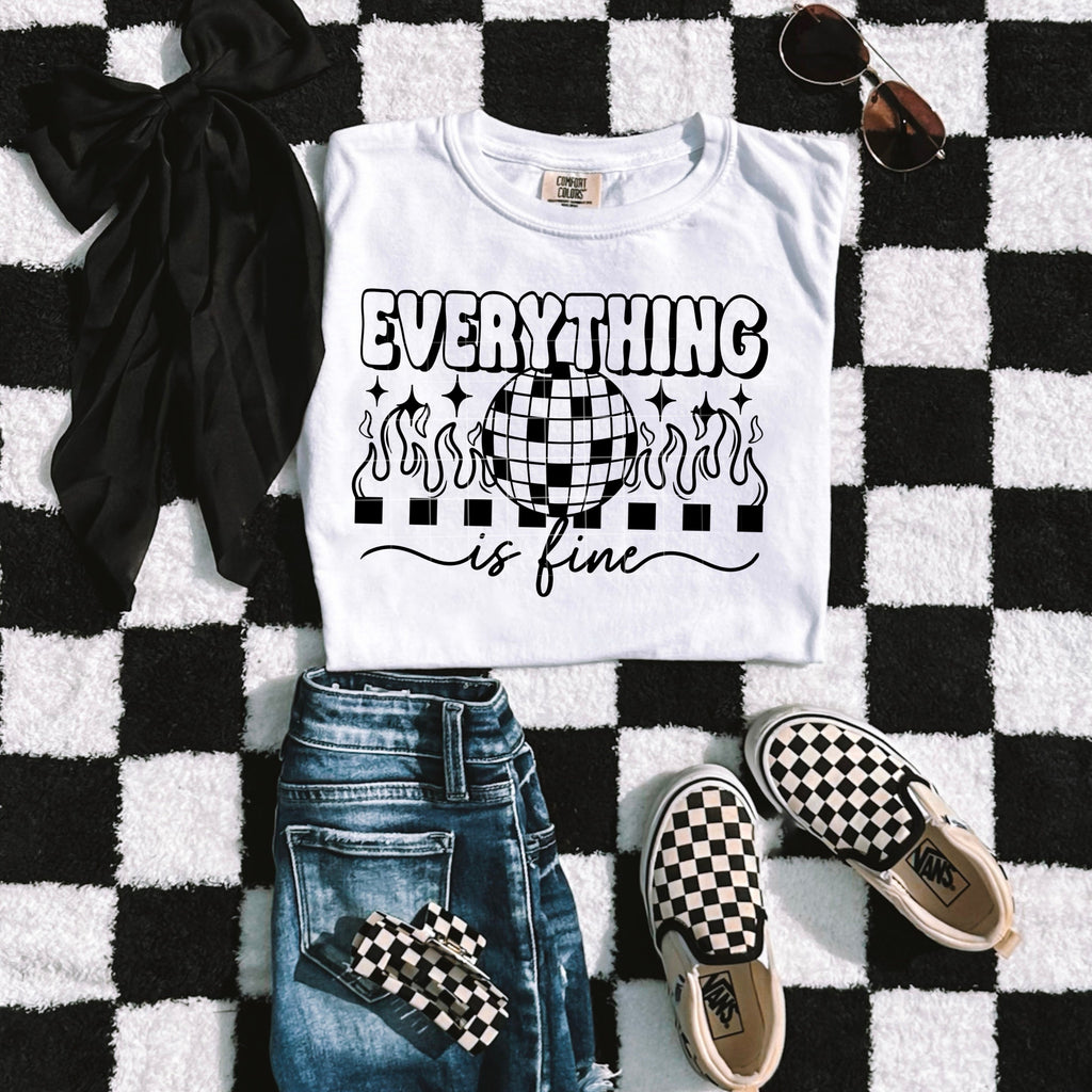 EVERYTHING IS FINE DISCO TEE Hoodie, Sweatshirt | PureTeeCo.com (Image 1)