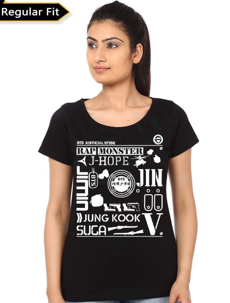 Rap Monster Girlâ€™s Black T-Shirt Hoodie, Sweatshirt | PureTeeCo.com
