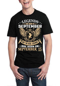 The Real Legends Are Born On September 15 Black T-Shirt Hoodie, Sweatshirt | PureTeeCo.com