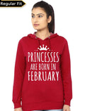 Princesses Are Born In February Red Girlâ€™s Hoodie T-Shirts, Sweatshirt | PureTeeCo.com
