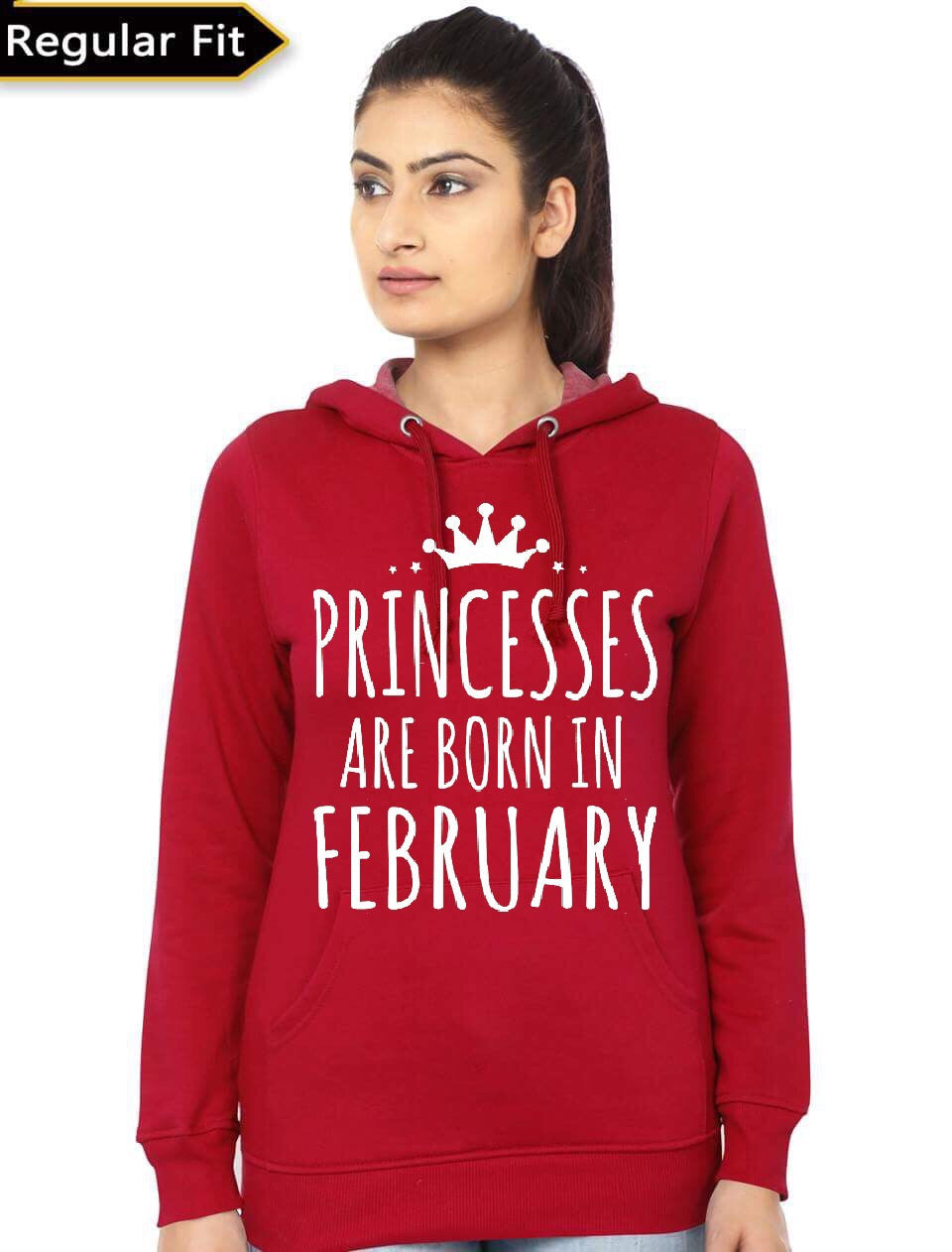 Princesses Are Born In February Red Girlâ€™s Hoodie T-Shirts, Sweatshirt | PureTeeCo.com
