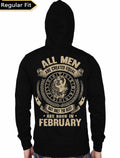 All Men Are Created Equal But Only Best Are Born In February Black Hoodie T-Shirts, Sweatshirt | PureTeeCo.com