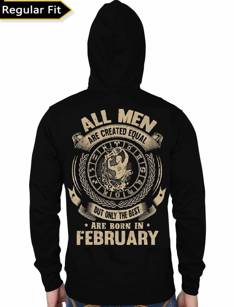 All Men Are Created Equal But Only Best Are Born In February Black Hoodie T-Shirts, Sweatshirt | PureTeeCo.com