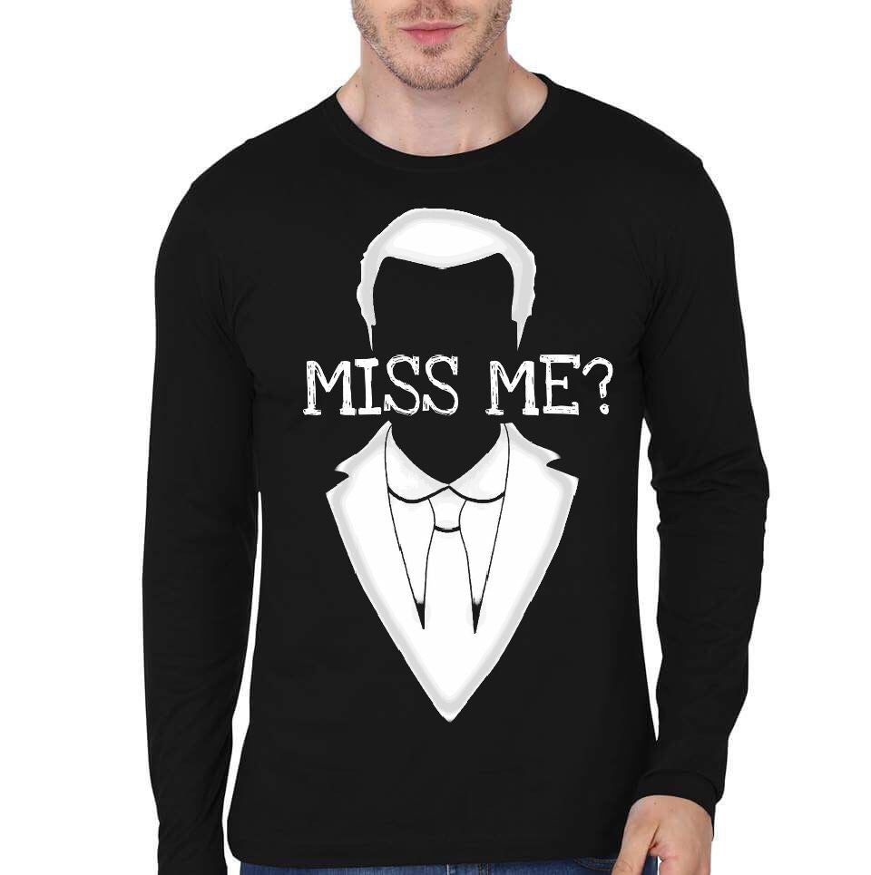 Miss Me ? Black Full Sleeve T-Shirt Hoodie, Sweatshirt | PureTeeCo.com