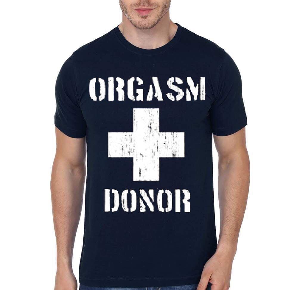 Orgasm Donor Navy Blue T-Shirt Hoodie, Sweatshirt | PureTeeCo.com