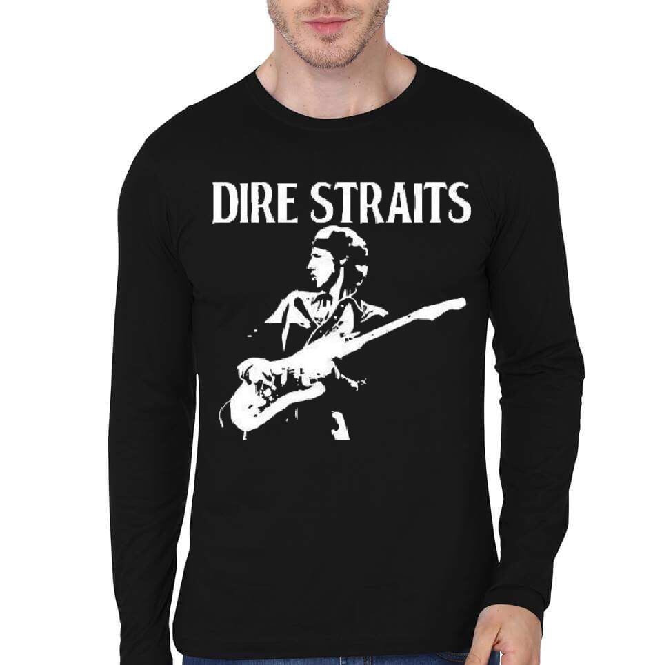 Dire Straits Full Sleeve Black T-Shirt Hoodie, Sweatshirt | PureTeeCo.com