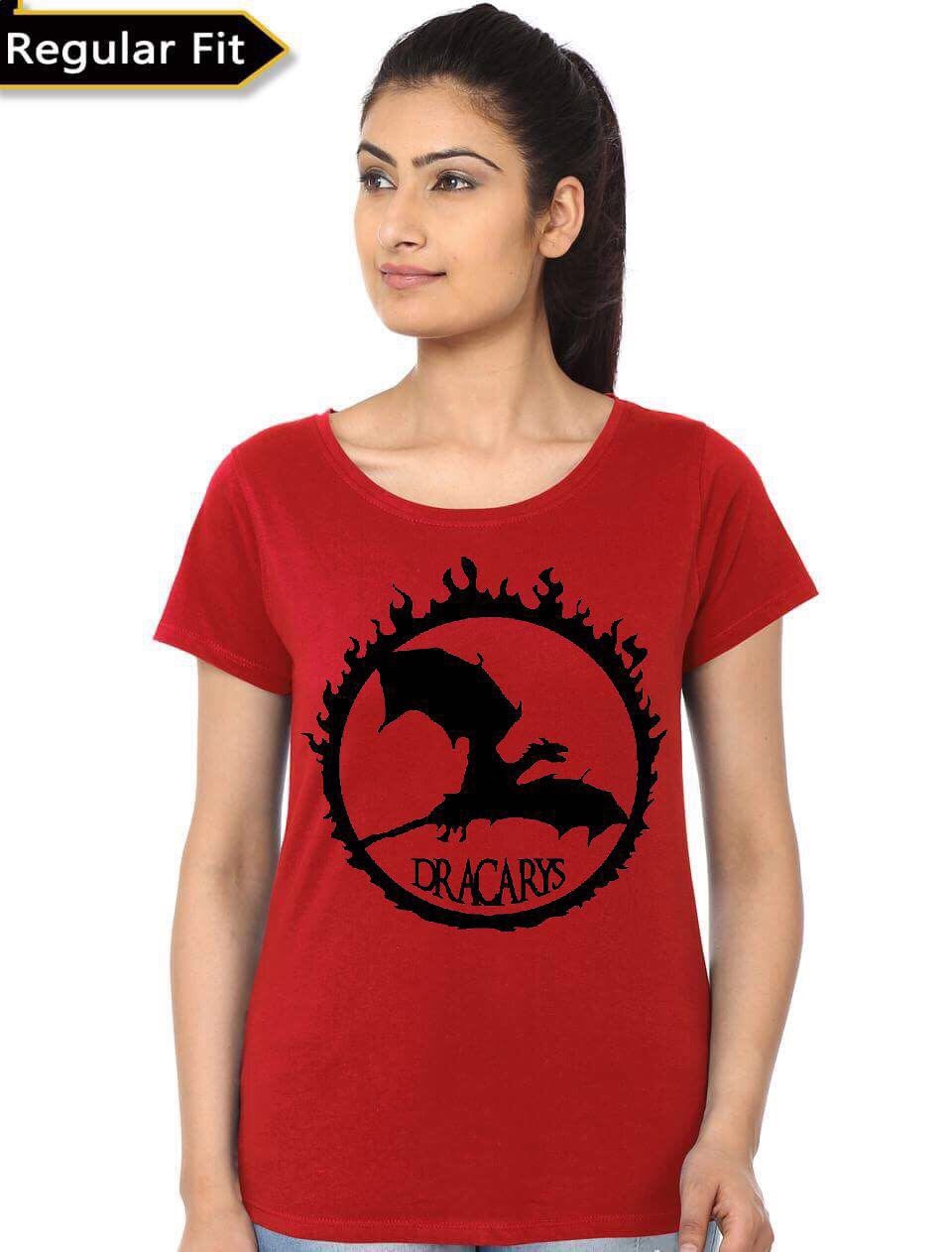 Dracarys Girlâ€™s Red T-Shirt Hoodie, Sweatshirt | PureTeeCo.com
