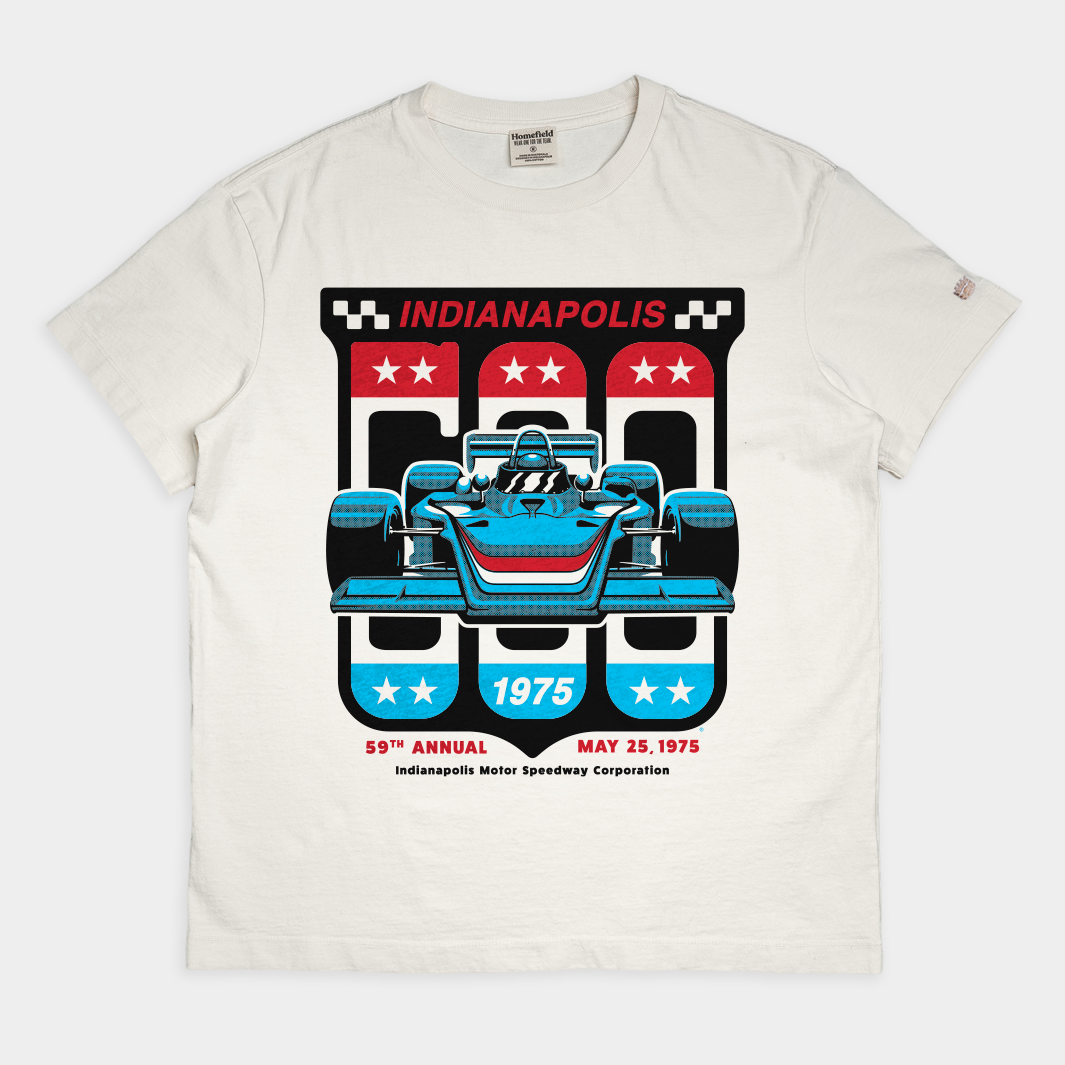 59th Indianapolis 500 1975 Heavyweight Tee Hoodie, Sweatshirt | PureTeeCo.com