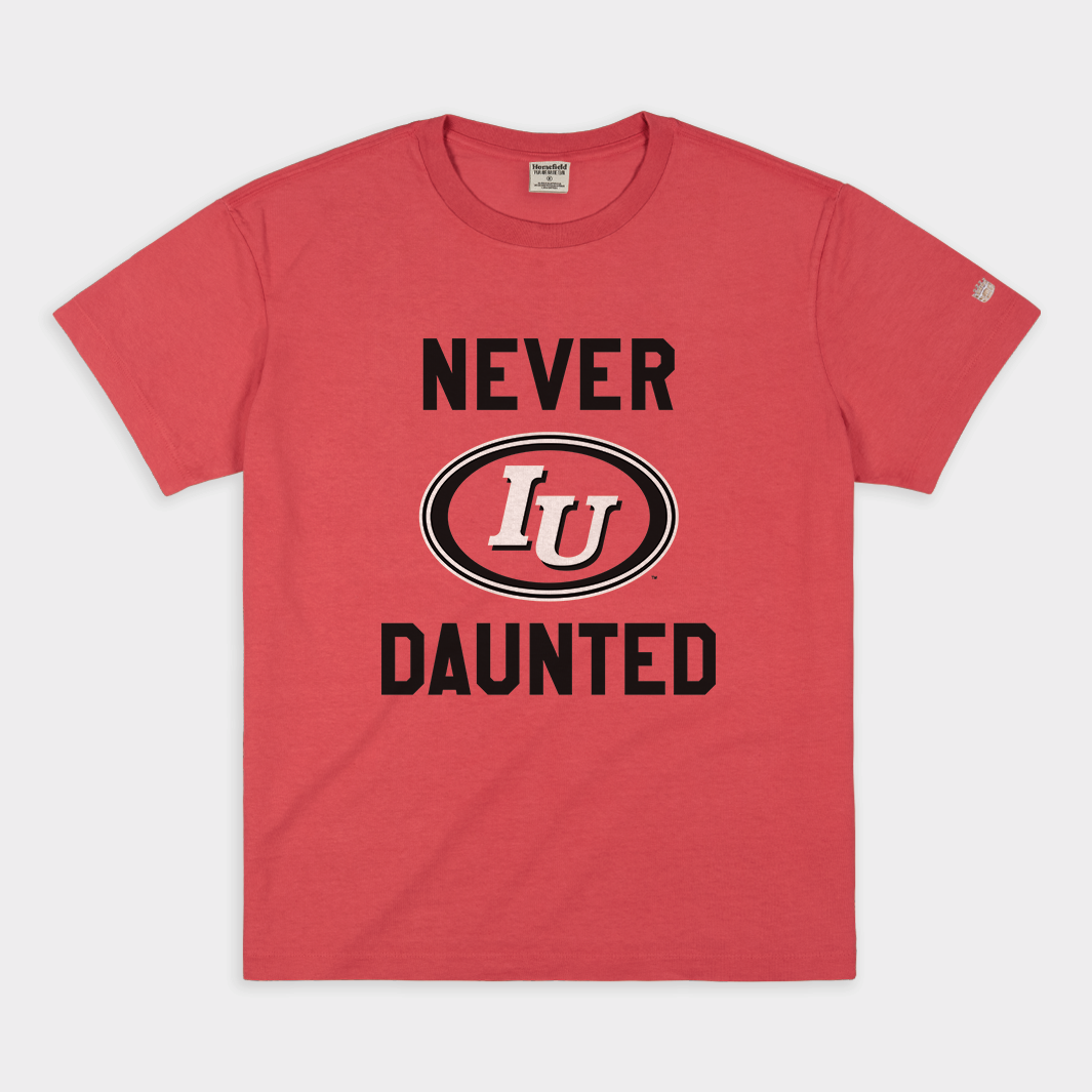 Never Daunted Vintage IU Oval Logo Vintage Heavyweight Tee Hoodie, Sweatshirt | PureTeeCo.com