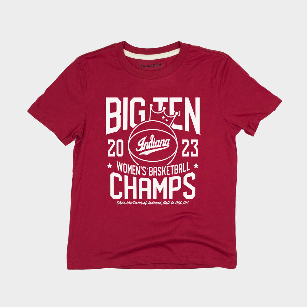 IU Women's Basketball 2023 B1G Champs Youth Tee Style001 Hoodie, Sweatshirt | PureTeeCo.com