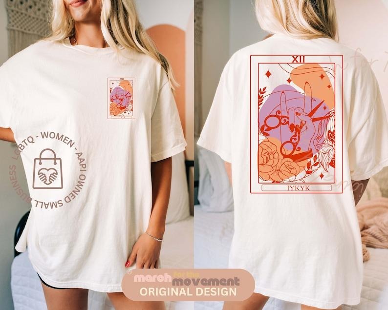 IYKYK Lesbian Sapphic Tarot Card Colors sweatshirt, Vintage Lesbian Tshirt, Cool Queer Shirt, March for the Movement ...