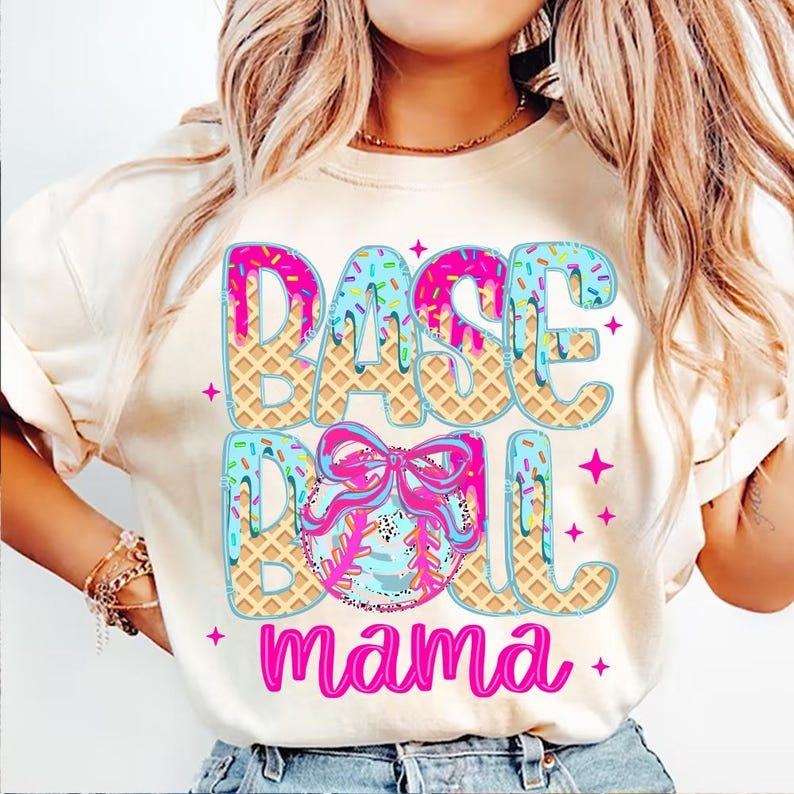Ice Cream Drip Softball Shirt, Fun Sport Mom Tee, Stylish Game Day Outfit Hoodie, Sweatshirt | PureTeeCo.com