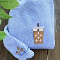 Iced Coffee Embroidered Sweatshirt, Coffee Lover Gift T-Shirts, Hoodie | PureTeeCo.com