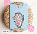 Illinois Gildan T-shirt, Cute Illinois State Shirt, Illinois Floral Bow Tee Hoodie, Sweatshirt | PureTeeCo.com