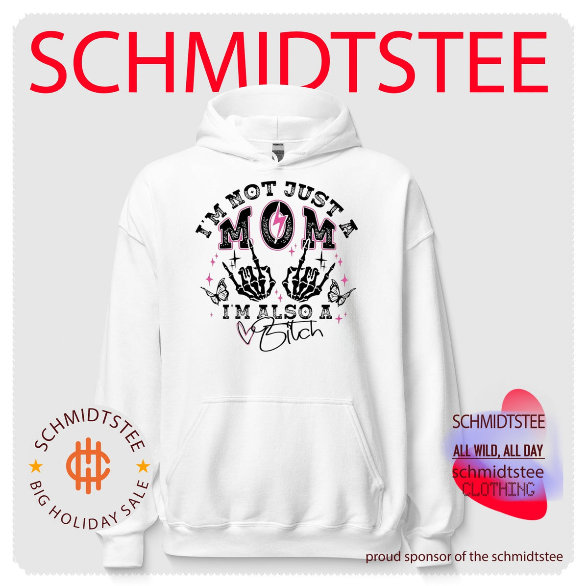 I’m Not Just a Mom I’m Also a Bitch Skeleton Hands Butterfly shirt