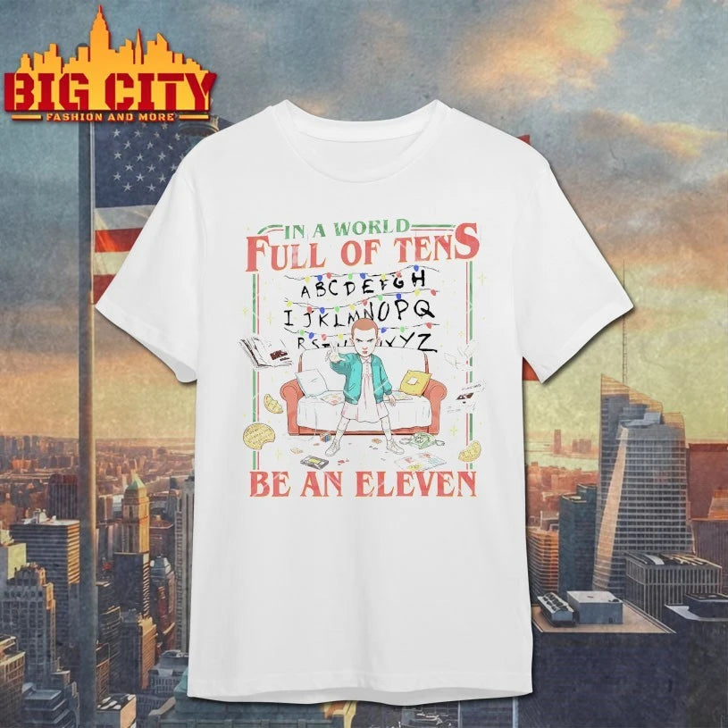 In A World Full Of Tens Be An Eleven Alphabet Hawkins The Upside Down christmas light shirt