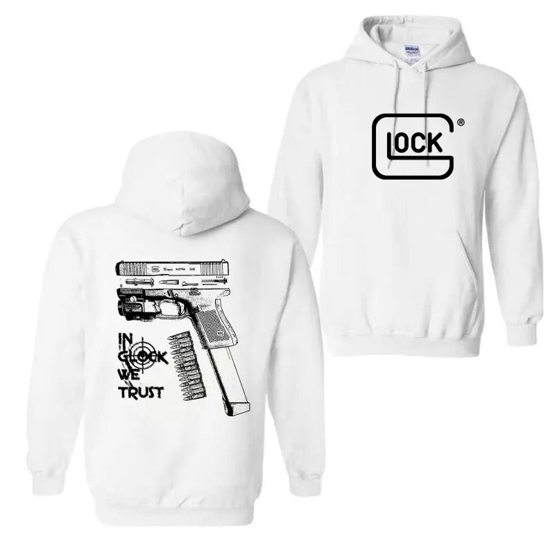 In Glock We Trust 2 Side Black And White Color Hoodie, In Glock We Trust Hoodie, Glock Hoodie, For Men T-Shirts, Sweatshirt