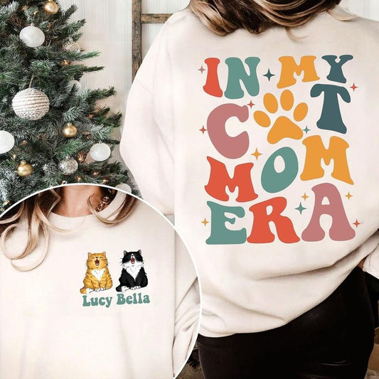 In My Cat Mom Era Sweatshirt, Custom Cat Name Sweatshirt, Personalized Cat Mom Shirt, Cat Lover Shirt, Cat Mom Shirt, Crazy Cat Lady, Cat Mama Shirt