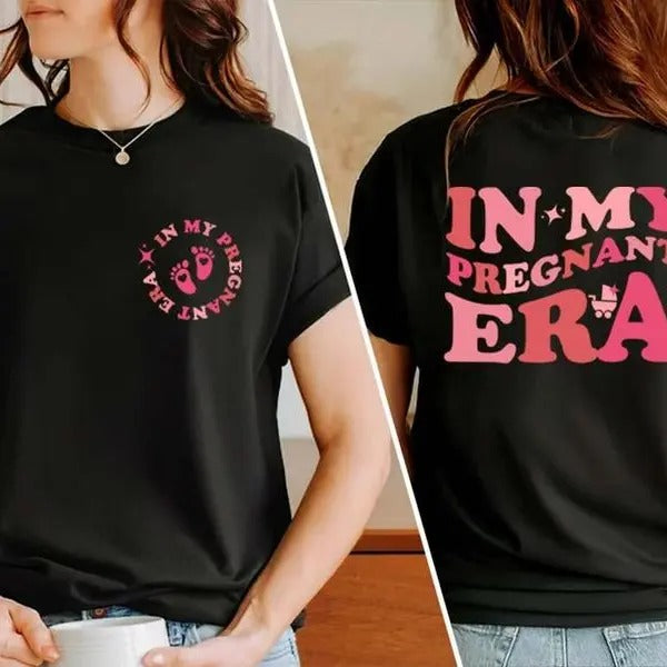In My Pregnant Era Shirt, Pregnancy Sweatshirt, Gift for New Mom, Pregnant Women Tee, Baby Reveal Gift, Mother's Day...