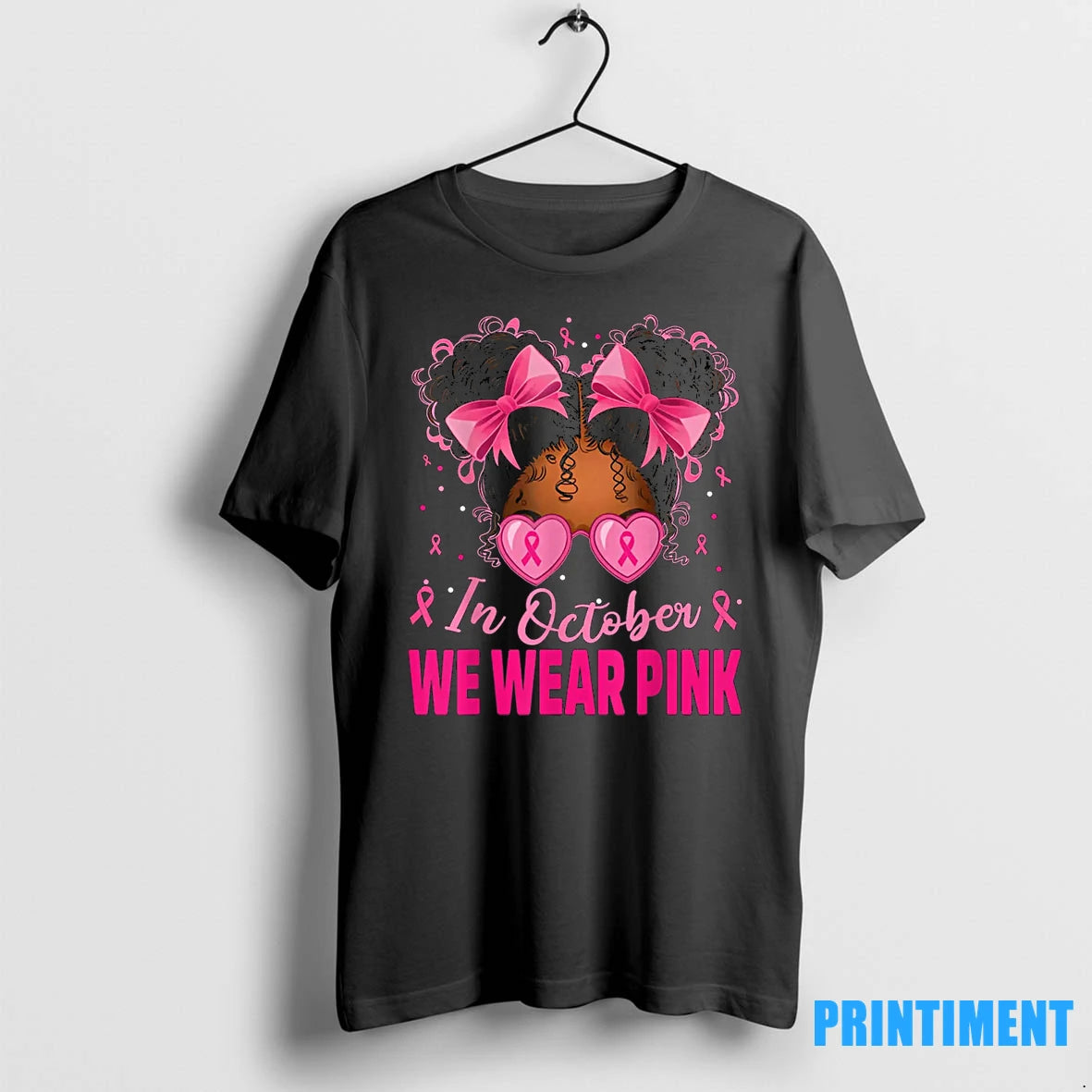 In October We Wear Pink Afro Girls Toddler Breast Cancer Tshirts Sweater