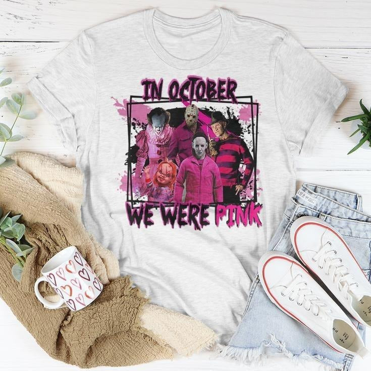 In October We Wear Pink Horror Character Wear Pink Horror T-Shirt