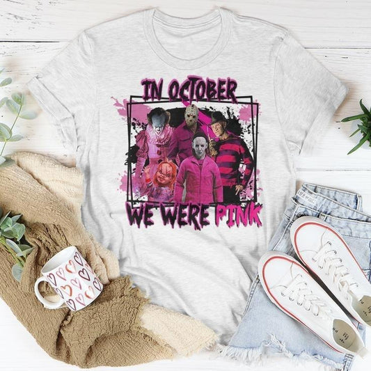 In October We Wear Pink Horror Character Wear Pink Horror T-Shirt