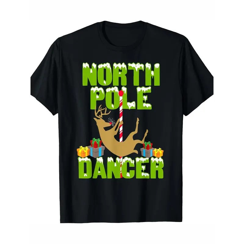 Inappropriate Christmas Shirts Funny NORTH POLE DANCER T-Shirt Made in USA Hoodie, Sweatshirt | PureTeeCo.com