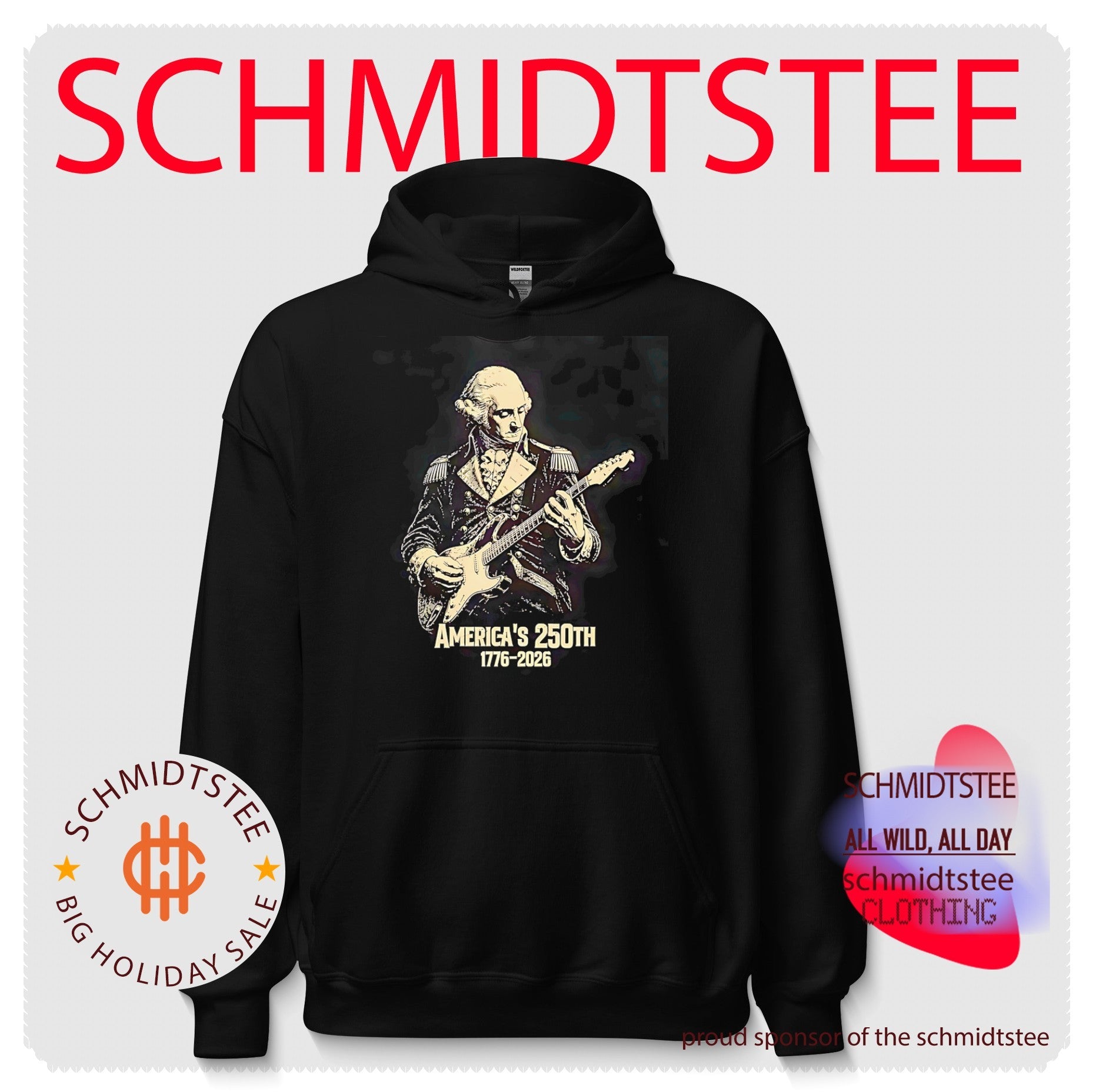 Independence Day George Washington playing electric guitar vintage shirt