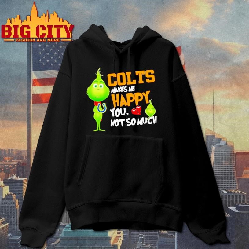 Indianapolis Colts Makes Me Happy You Not So Much Grinch Football Christmas Shirt