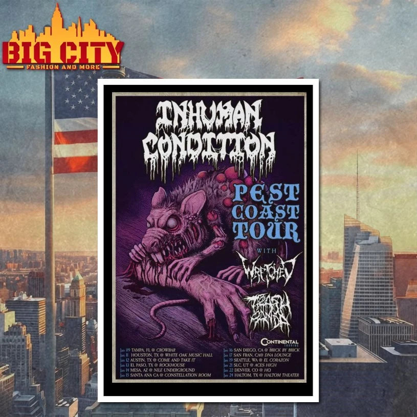 Inhuman Condition 2026 Pest Coast Tour Poster shirt